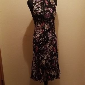 EUC women's Chaps black floral dress